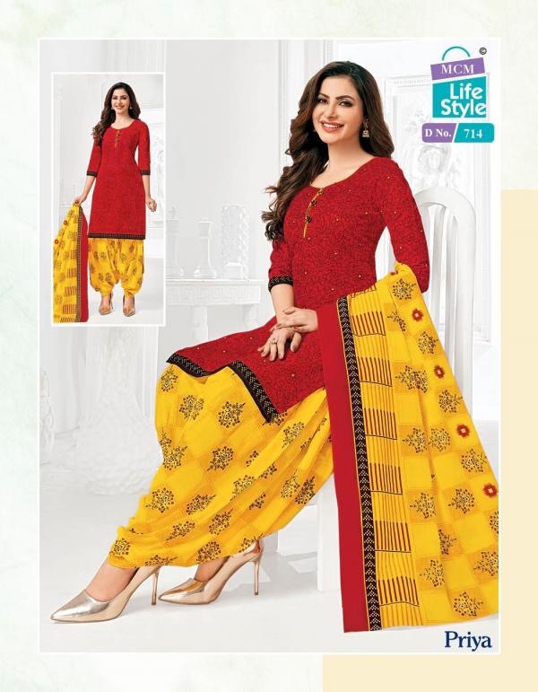 Mcm Life Style Priya Special Cotton Exclusive Designer Dress Material